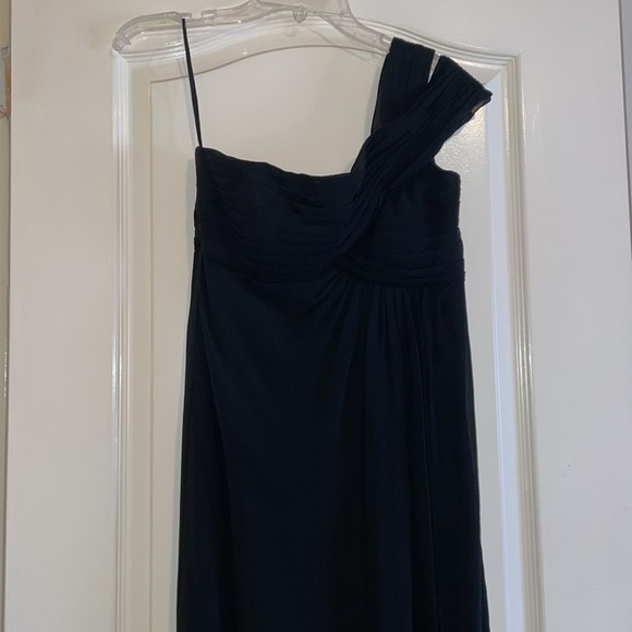 NWT Nicole Miller Black One Shoulder Chiffon Silk Dress. Size 4. - Picture 3 of 14